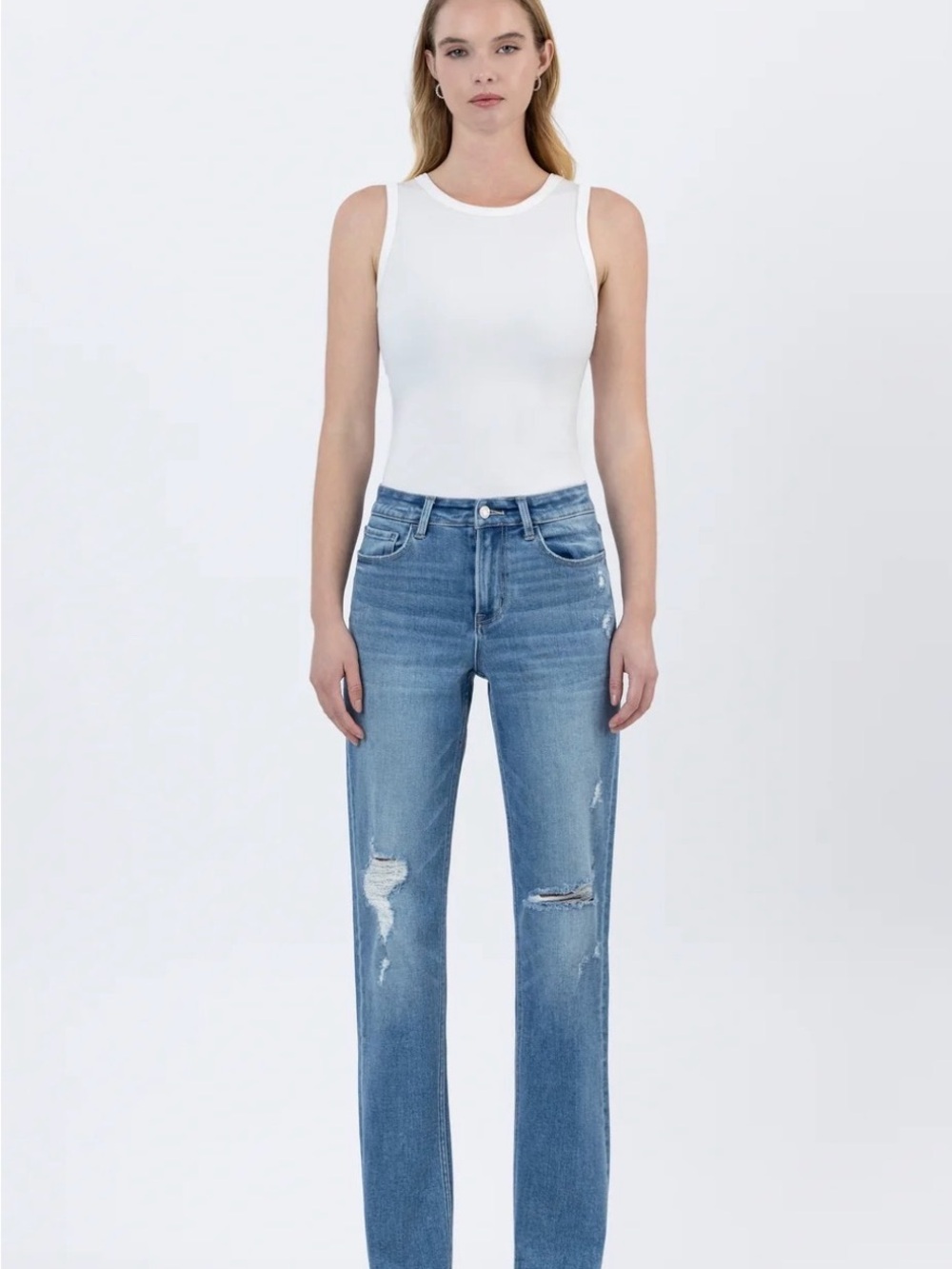 NWOT - vervet High-Rise Straight Jeans in Faded Blue